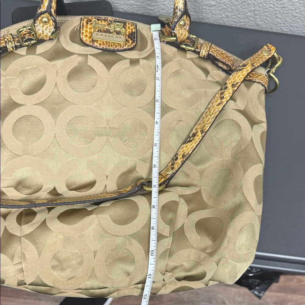 Coach Tan and Brown Signature Madison Sophia Snakeskin Satchel - Picture 13 of 13